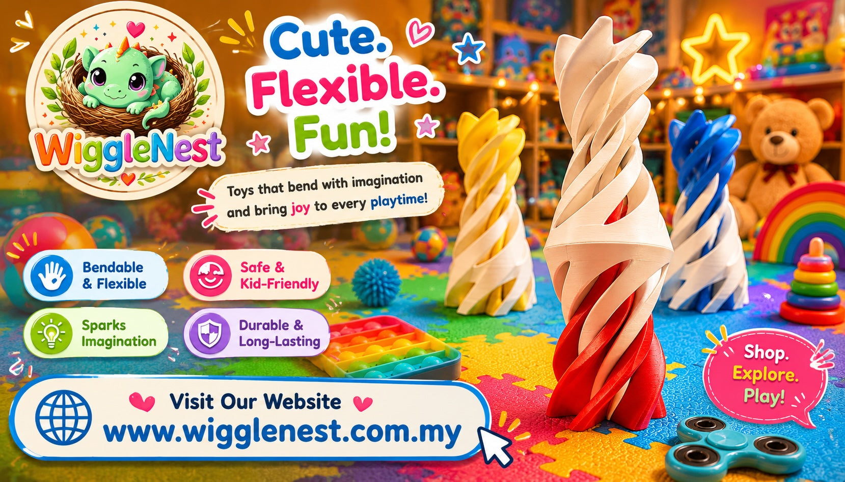 Fidget Twisty Cone Wigglenest Fidget Toys