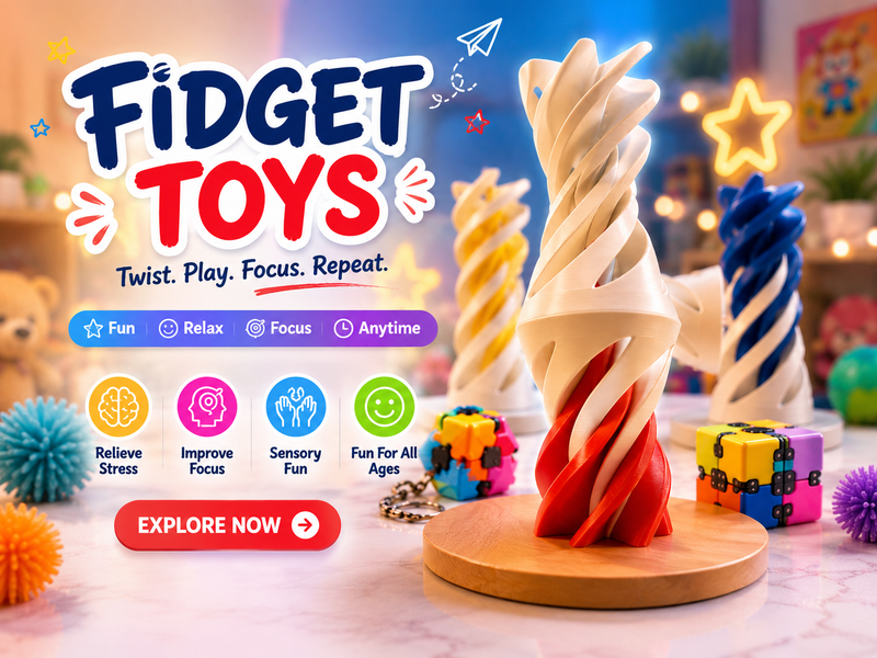 Fidget Twisty Cone Wigglenest Fidget Toys